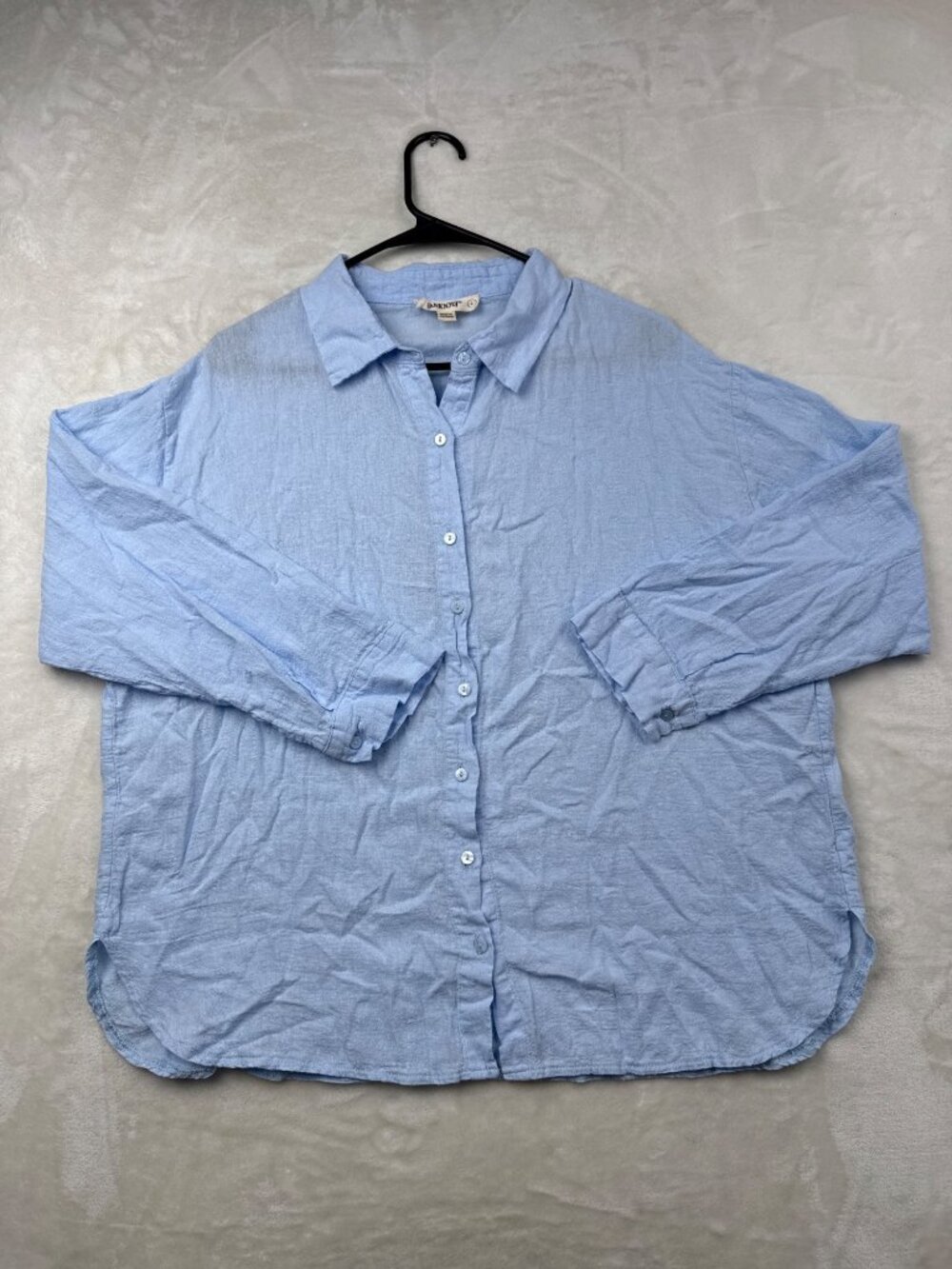 Blanknyc Womens Light Blue Button-Up Collared Shirt L Long Sleeve Lightweight